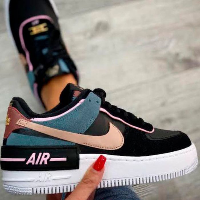 Terugspoelen meer en meer Pakistaans Tênis Nike Air Force Feminino Preto, Azul e Rosa - Sapatos Femininos